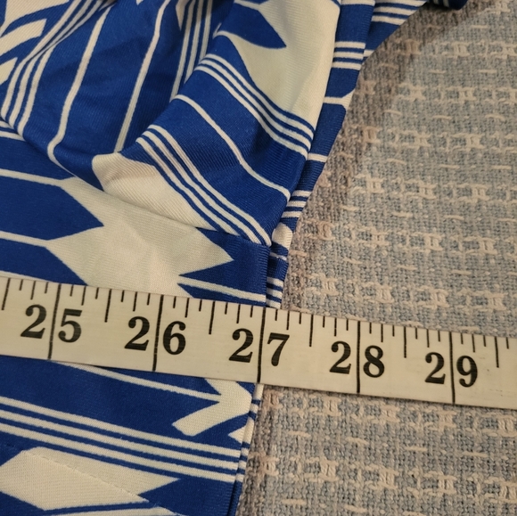 Ice Silk Blue Crew Neck Top Tunic - Picture 6 of 9